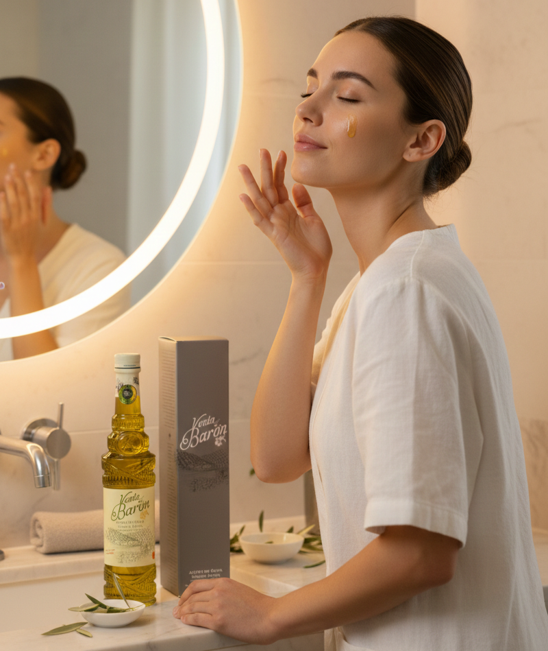 Olivenöl auf der Haut