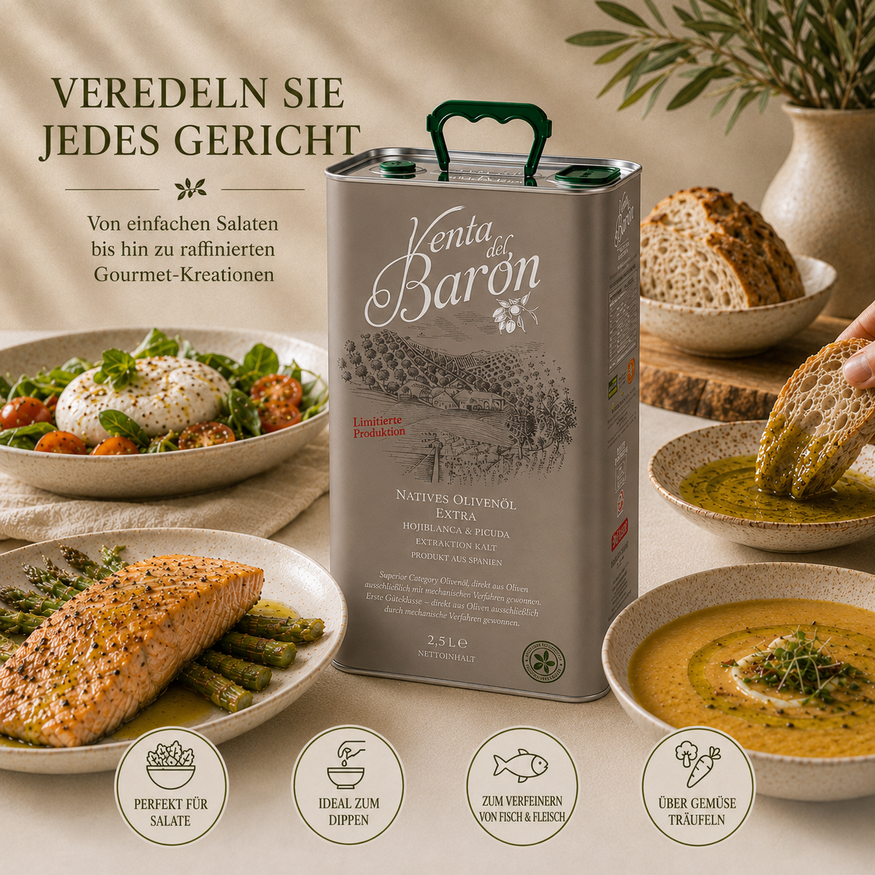 Natives Olivenöl extra DOP Priego de Córdoba - 2,5-Liter-Kanister Olivenöl