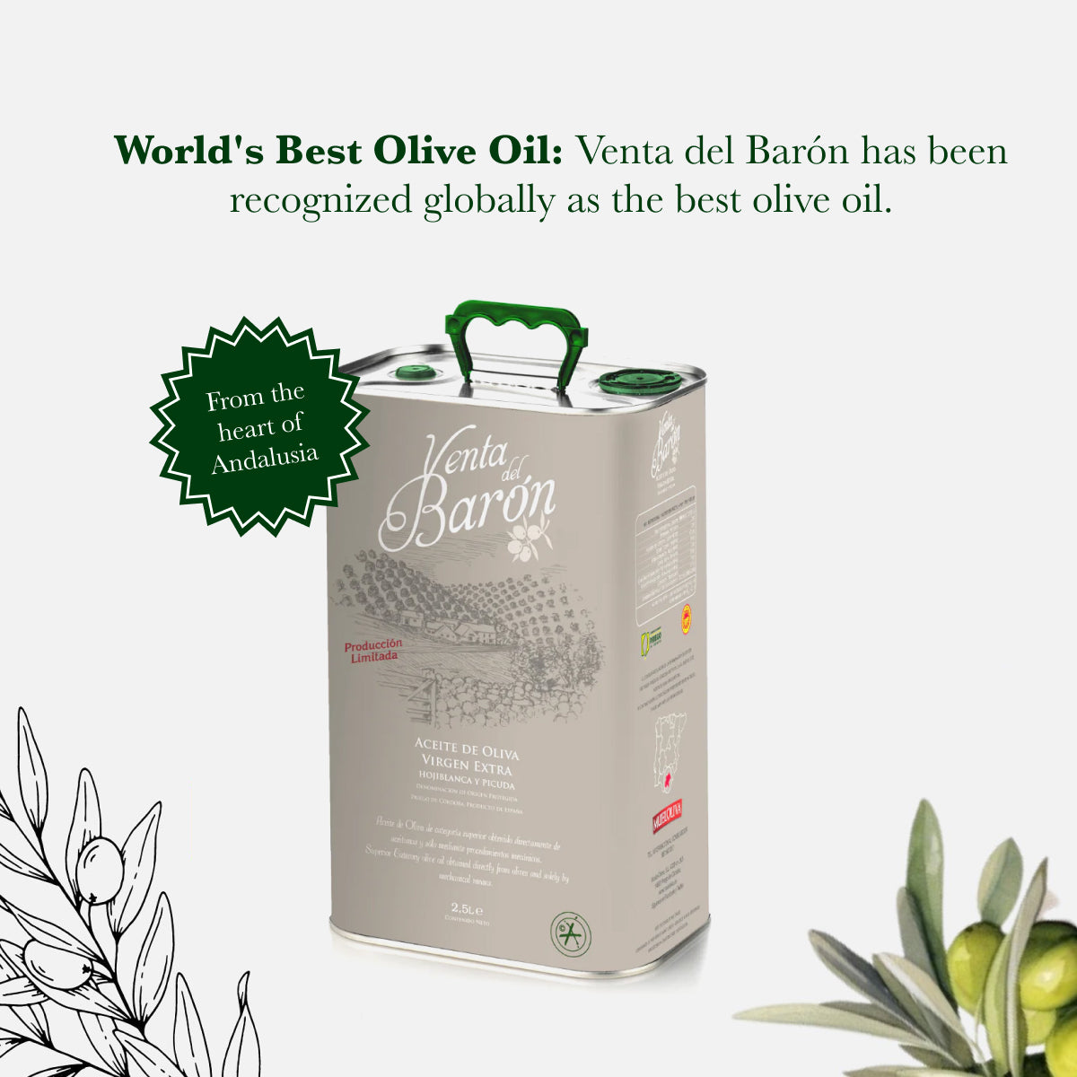 
                  
                    Extra virgin olive oil DOP Priego de Córdoba - 2.5 litre olive oil canister
                  
                