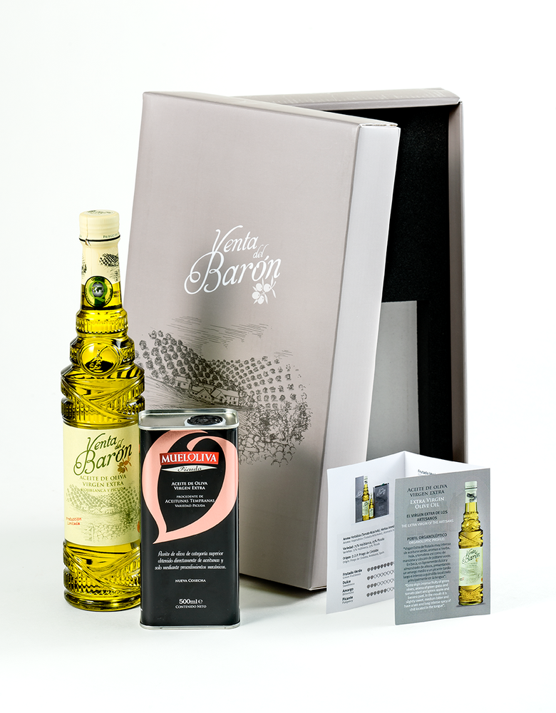 
                  
                    Venta del Barón Gourmet-Geschenkpaket 500 ml + Monovariatal Picuda 500 ml
                  
                